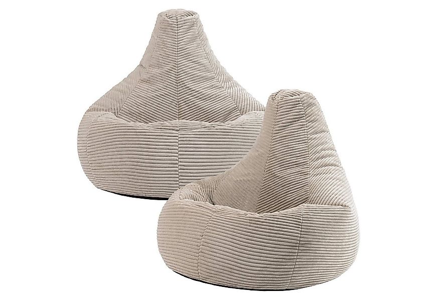 icon Sitzsack 2er Set Sessel mit Liege aus Cord „Dalton“, Sitzsack XXL Gami günstig online kaufen