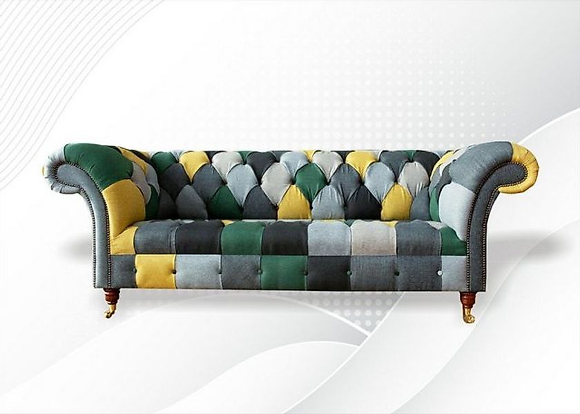 JVmoebel Chesterfield-Sofa Chesterfield Sofa hochwertig massiv Holz handgef günstig online kaufen