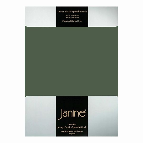 Janine Spannbetttuch Elastic-Jersey 5002 olivgrün Größe:  150x200 cm günstig online kaufen