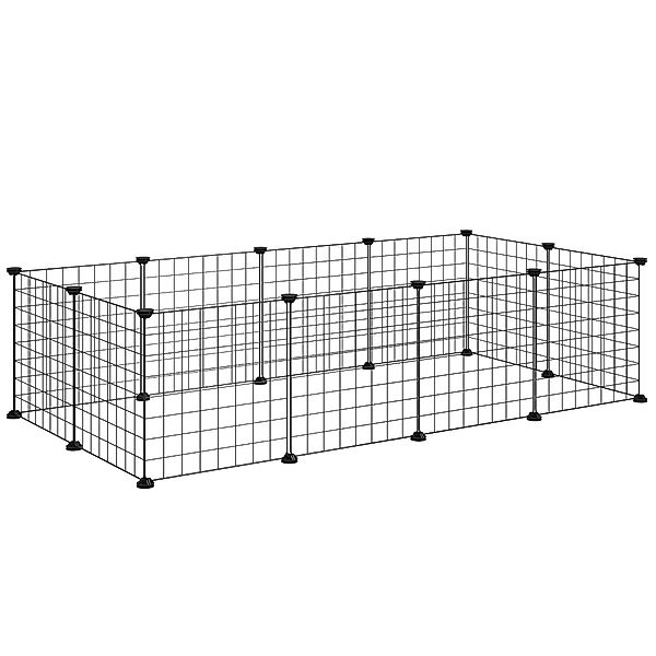 PawHut Freilaufgehege Kleintier Metallgitter Freigehege Flexibel Schwarz 10 günstig online kaufen