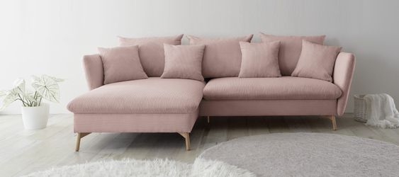 andas Ecksofa "MERLE, 258 cm, L-Form, traumhafter Cord," mit Bettfunktion u günstig online kaufen
