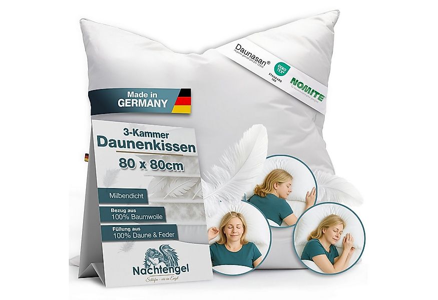 Nachtengel Daunenkissen 3-Kammer Kopfkissen 40x80 aus 100 % Daunen & Federn günstig online kaufen