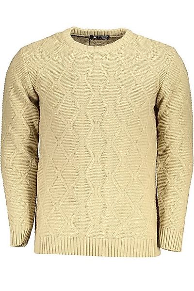 U.S. GRAND POLO Strickpullover Herrenpullover Beige - Rautenmuster & Rundha günstig online kaufen