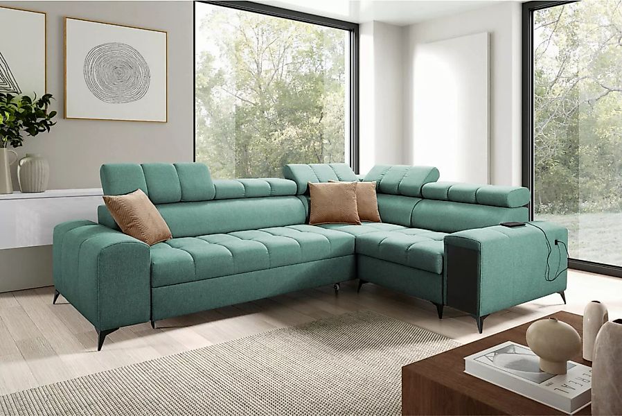 Kaiser Möbel Ecksofa Elegantes Ecksofa mit modischer Steppung,GRECO II Avra günstig online kaufen