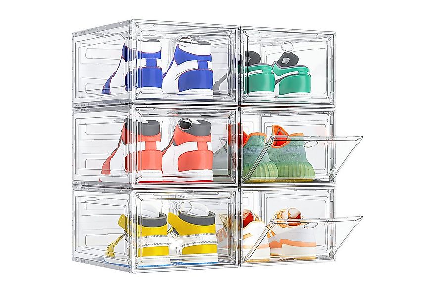 POPOLIC Schuhkiste Schuhbox Schuh-Organizer, Stapelbare Schuhaufbewahrungsb günstig online kaufen