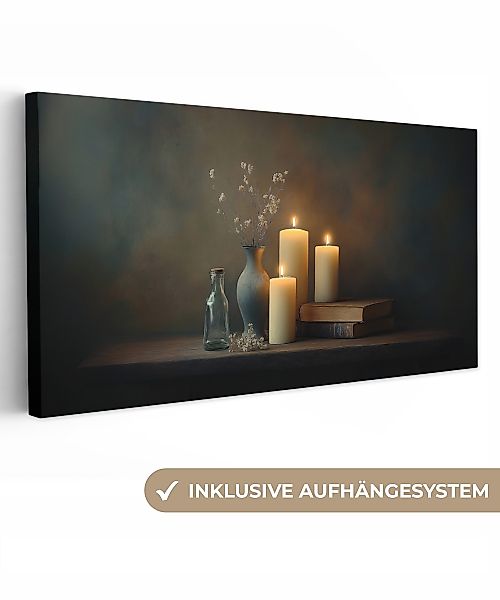 OneMillionCanvasses® Leinwandbild Panorama Kerzen - Stilleben günstig online kaufen