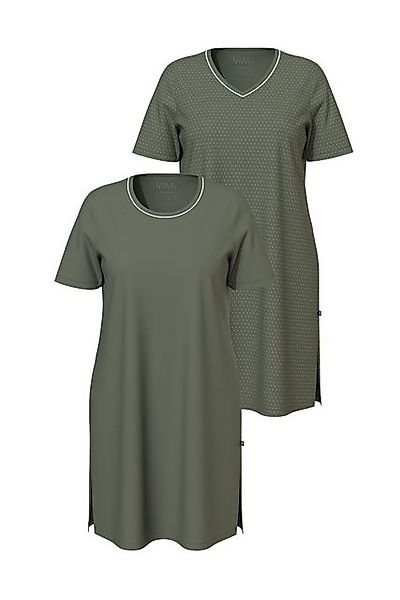 Ulla Popken Bigshirt Bigshirts 2er-Pack Rundhals/V-Ausschnitt Halbarm günstig online kaufen