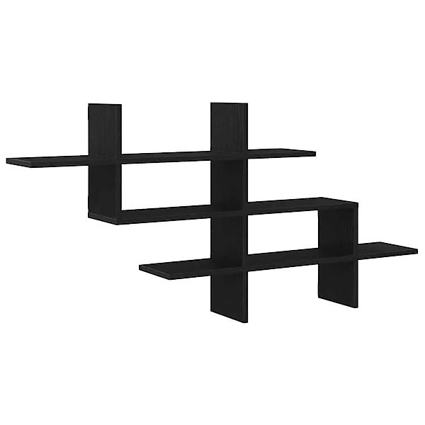 vidaXL Wandregal Schwarz Eichen-Optik 124,5x18x60,5 cm Holzwerkstoff 868069 günstig online kaufen