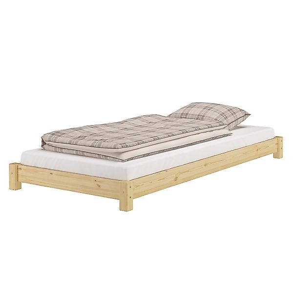 Erst-Holz Flachbett Einzelbett Echtholzbett 100 x 200 Kiefer Massiv Modell günstig online kaufen