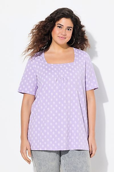 Ulla Popken T-Shirt T-Shirt Zierfalten A-Linie günstig online kaufen