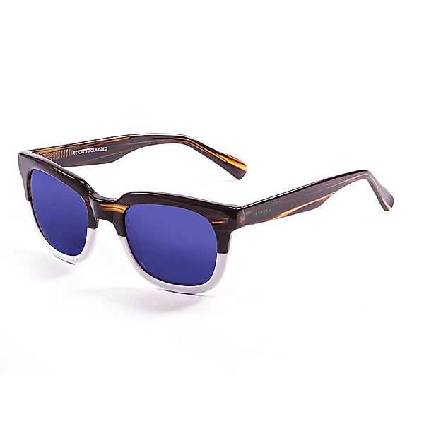 Lenoir Eyewear Nice Sonnenbrille CAT3 Frame Brown & White / Revo BlueLens günstig online kaufen