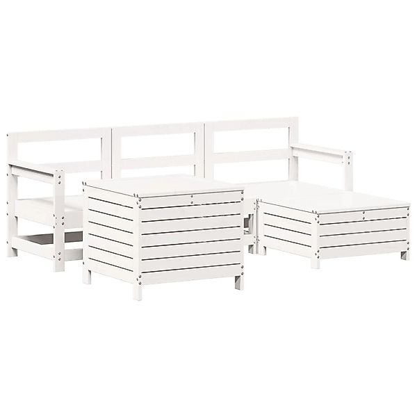 vidaXL 5-Tlg Garten-Sofagarnitur Weiß Massivholz Kiefer 3250497 günstig online kaufen