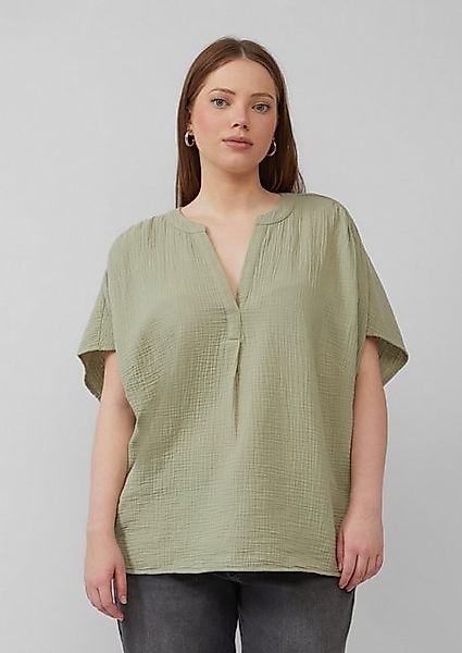 QS Langarmbluse Doubleface-Bluse mit Raffung günstig online kaufen