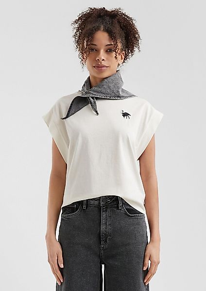 QS Kurzarmshirt T-Shirt T-Shirt mit überschnittenen günstig online kaufen