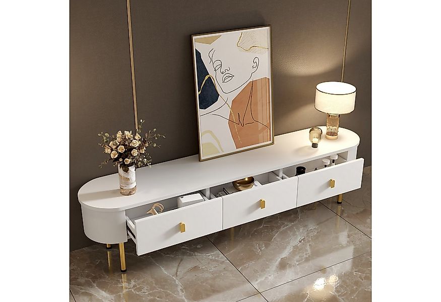 HAUSS SPOLE Wohnzimmer-Set mit Schubladen, goldenen Griffen und Beinen, ges günstig online kaufen