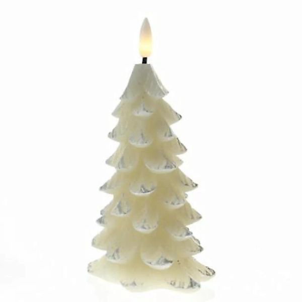 MARELIDA LED Kerze Tannenbaum flackernd Echtwachs H: 16cm creme günstig online kaufen