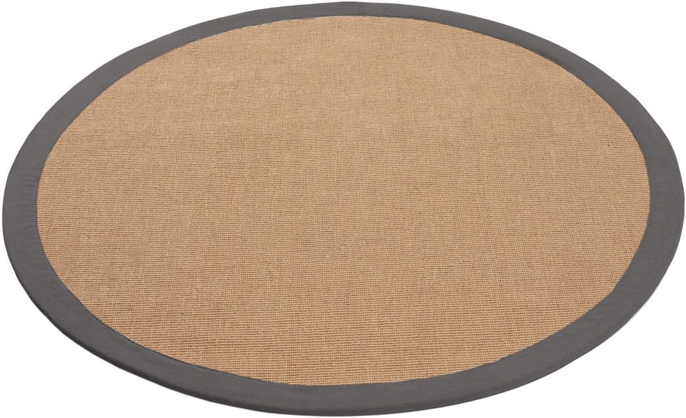 carpetfine Sisalteppich "Sisal" rund 5 mm Höhe mit farbiger Bordüre, Anti-R günstig online kaufen