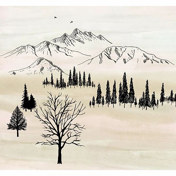 Sanders & Sanders Fototapete Landschaft Beige 300 x 280 cm 612137 günstig online kaufen