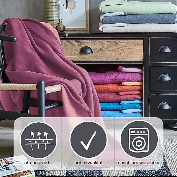 IBENA Wohndecke "Cotton Pur" in trendigen Farben günstig online kaufen