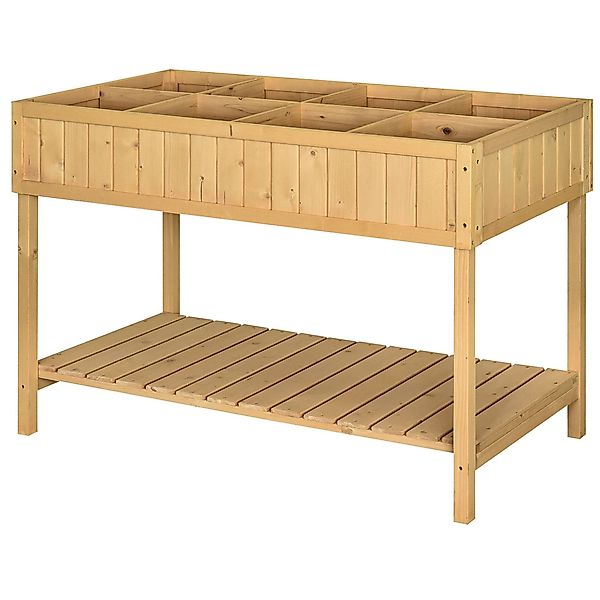 Outsunny Pflanztisch Hochbeet Pflanztisch Blumenkasten Anzuchttisch 8 Fäche günstig online kaufen