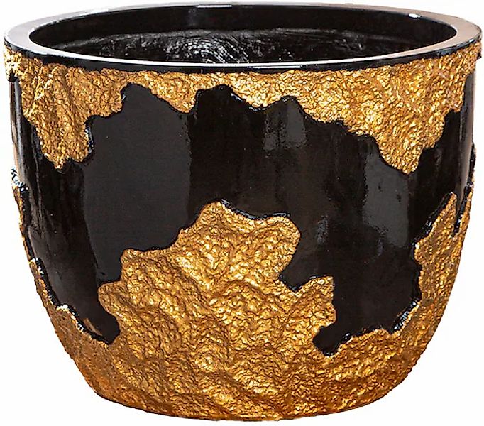 GILDE Übertopf »Übertopf rund Famosa goldfarben; schwarz«, (1 St.) günstig online kaufen