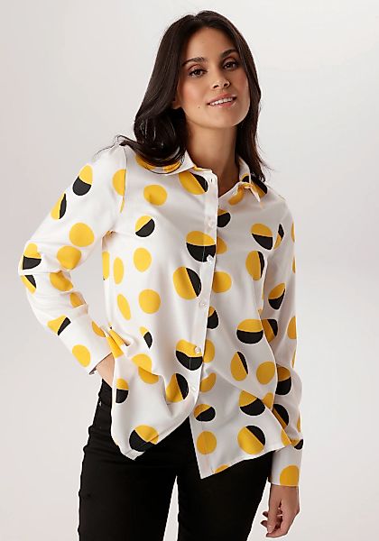 Aniston SELECTED Hemdbluse im trendigen und farbharmonischen Kreisverlauf - günstig online kaufen