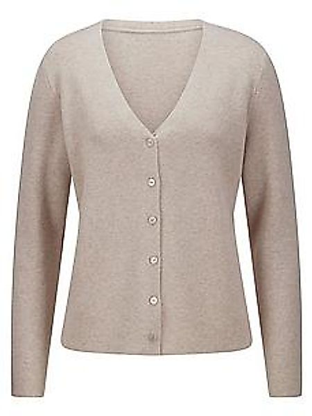 Strickjacke V-Ausschnitt aus Schurwolle und Ka Fadenmeister Berlin beige günstig online kaufen