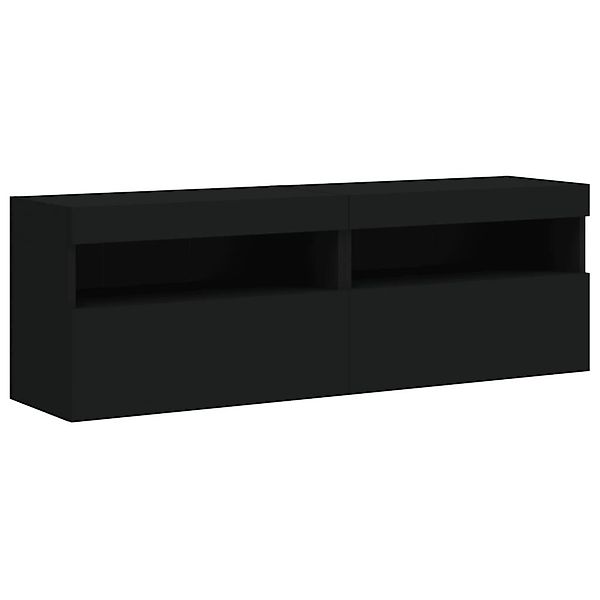 vidaXL TV-Wand TV-Wandschränke mit LED-Leuchten 2 günstig online kaufen