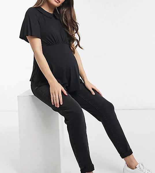 Urban Bliss Maternity – Mom-Jeans in Schwarz günstig online kaufen