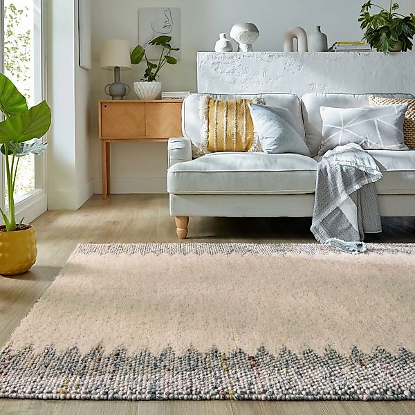 FLAIR RUGS Wollteppich "Minerals Border" rechteckig 3 mm Höhe Wolle, Teppic günstig online kaufen