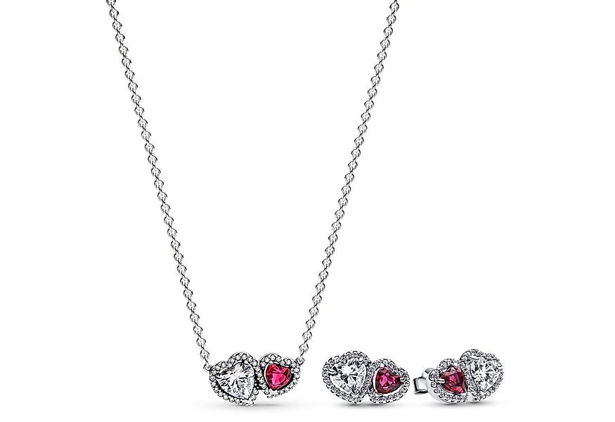 Pandora Schmuckset Damen-Schmuckset und Ohrringe Halo en Zweifarbig günstig online kaufen