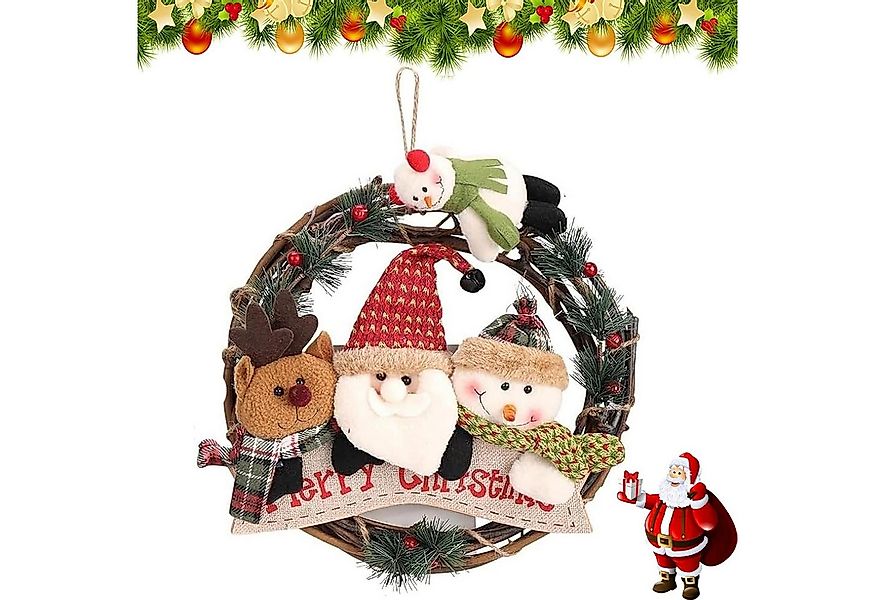 Coonoor Dekokranz Weihnachtskranz Rattan für die Haustür 29cm günstig online kaufen