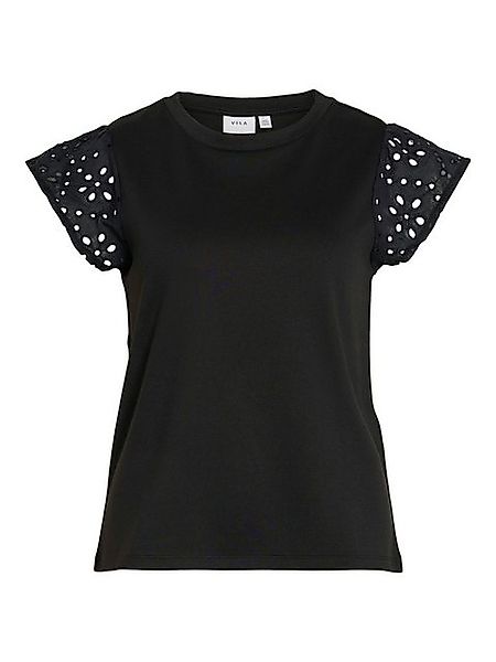 Vila T-Shirt Elegantes Design mit Lochmuster an den Ärmeln VILUCE O-NECK FL günstig online kaufen