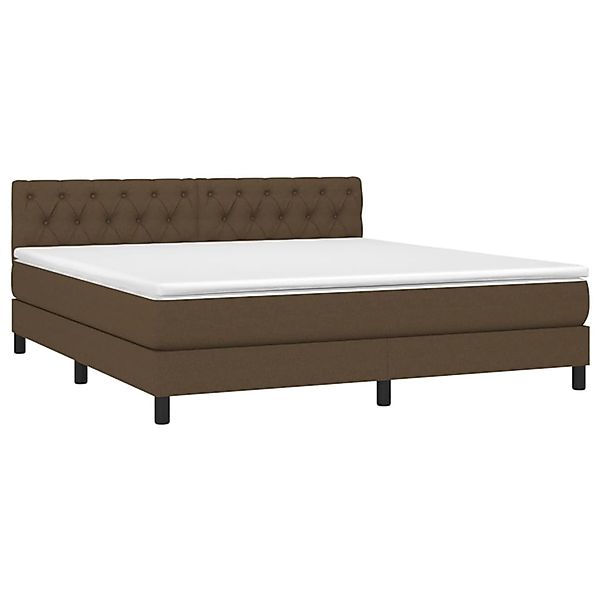 vidaXL Boxspringbett mit Matratze & LED Dunkelbraun 160x200 cm Stoff 313340 günstig online kaufen