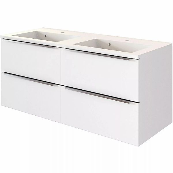 Held Möbel Doppelwaschtisch Monza 120 cm Weiß Matt mit Softclose günstig online kaufen