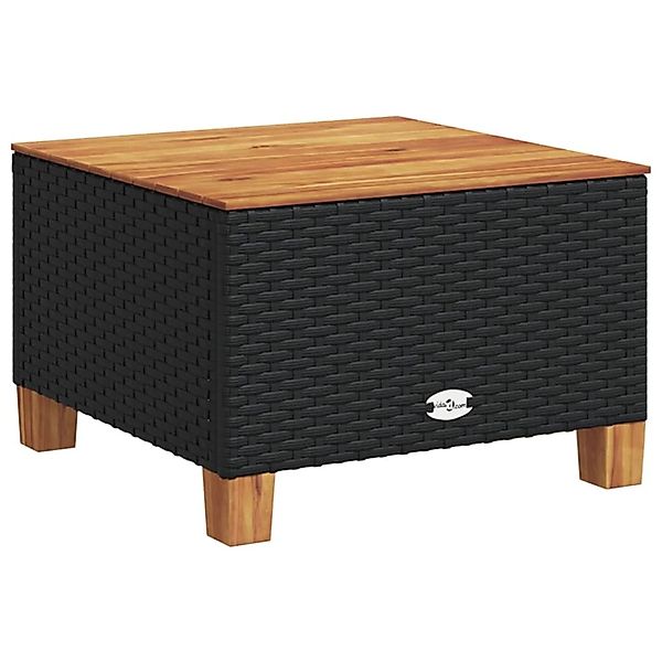 vidaXL Gartentisch Schwarz 55x55x36 cm Poly Rattan Akazienholz 365908 günstig online kaufen