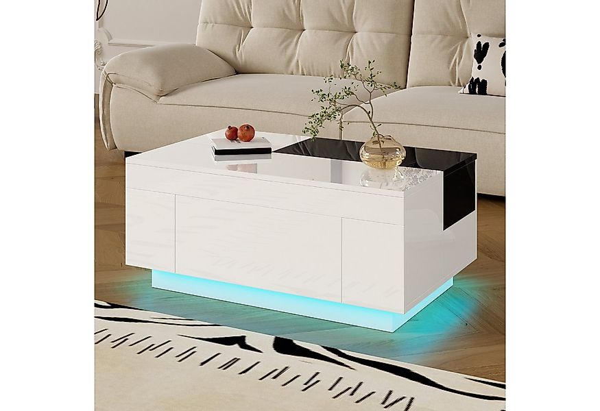 REDOM Couchtisch mit RGB-LED Beleuchtung, 16 Farben (Satztisch, Wohnzimmert günstig online kaufen