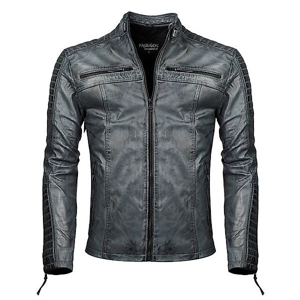 PAULGOS Lederjacke Herren Jacke Übergangsjacke Biker Look 100% Echtleder D1 günstig online kaufen