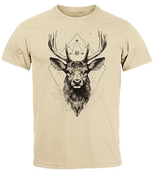Neverless Print-Shirt Herren T-Shirt Hirsch Trachtenshirt Tiermotiv WildTie günstig online kaufen