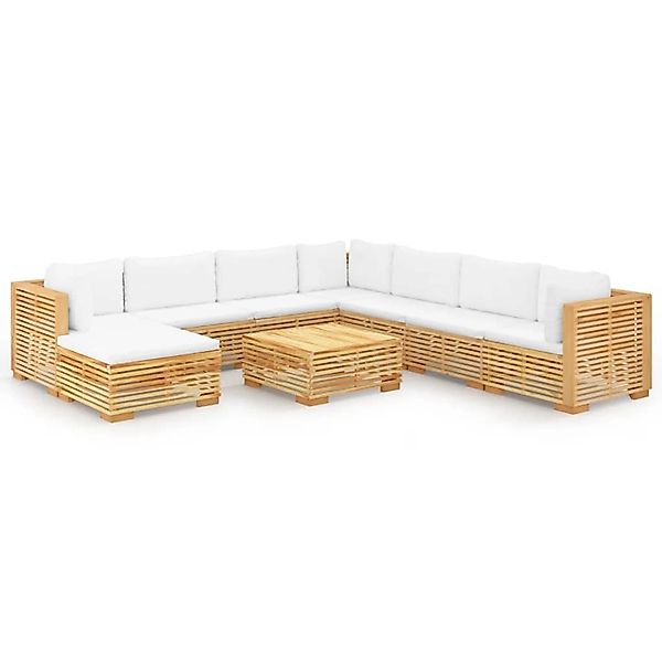 vidaXL 9-tlg Garten-Lounge-Set mit Kissen Massivholz Teak Modell 3 günstig online kaufen