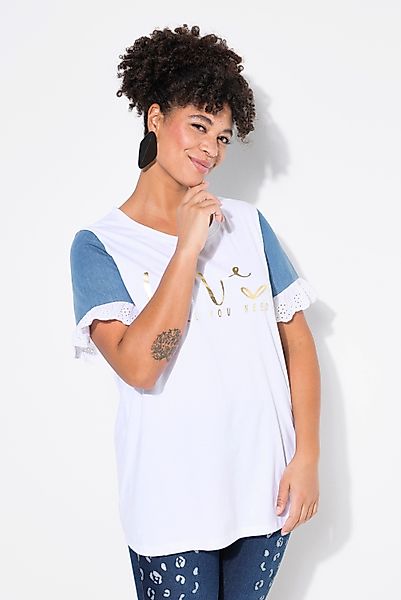 MIAMODA T-Shirt T-Shirt A-Linie farbiger Web-Halbarm günstig online kaufen