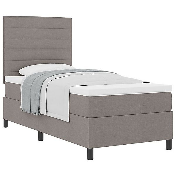 vidaXL Bett Boxspringbett mit Matratze Taupe Einzelstoff (1-tlg) günstig online kaufen