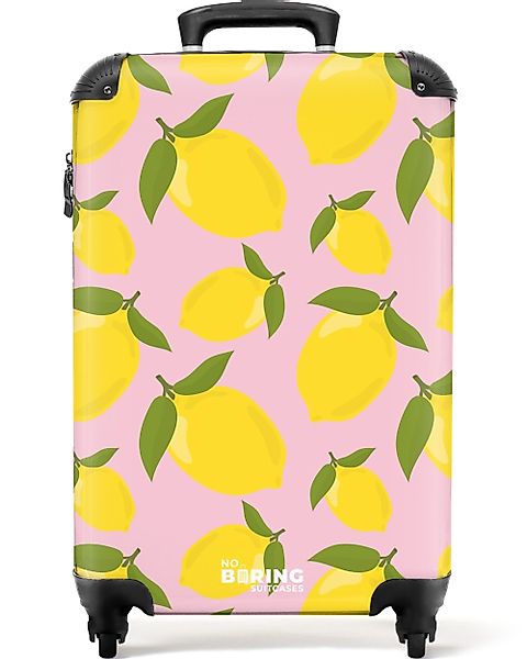 NoBoringSuitcases.com© Hartschalen-Trolley Pastellrosa mit Zitronen 55x35x2 günstig online kaufen