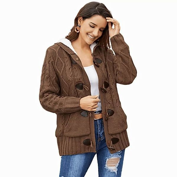 AUKUU Strickjacke Lässige wärmende Strickjacke für Damen im Winter, einfarb günstig online kaufen