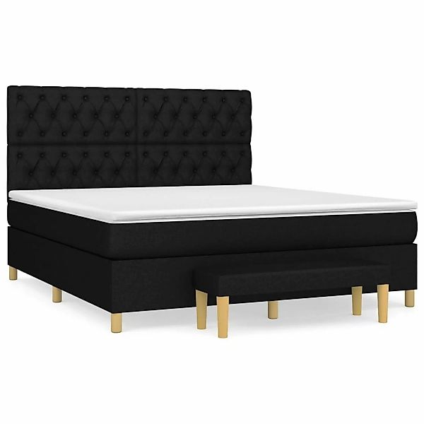 vidaXL Boxspringbett mit Matratze Schwarz 160x200 cm Stoff1358281 günstig online kaufen