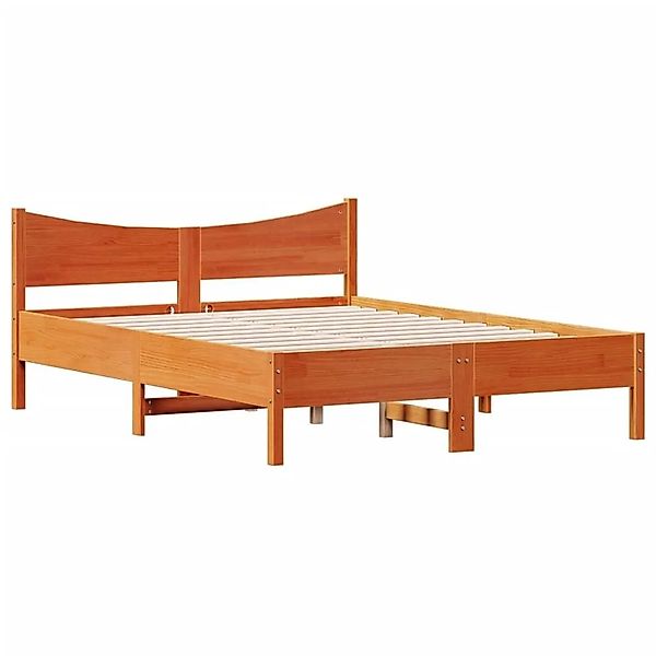 vidaXL Massivholzbett ohne Matratze Wachsbraun 120x190 cm Kiefernholz 84475 günstig online kaufen