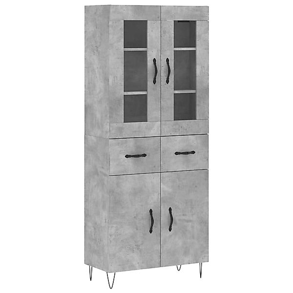 vidaXL Highboard Betongrau 69,5x34x180 cm Holzwerkstoff 3198565 günstig online kaufen