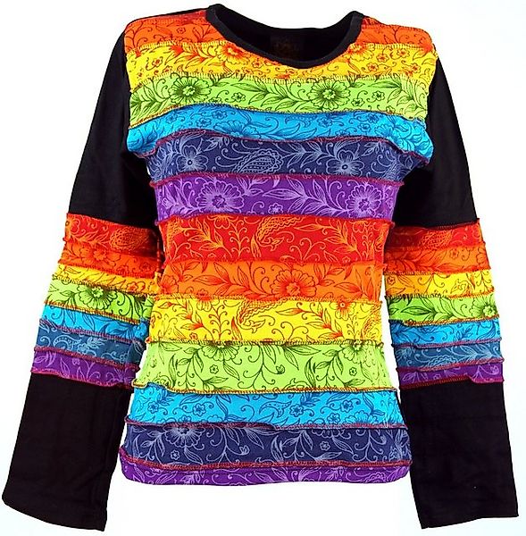 Guru-Shop Longsleeve Besticktes patchwork Langarmshirt, farbenfrohes.. alte günstig online kaufen