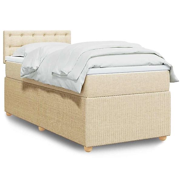 vidaXL Boxspringbett mit Matratze Creme 90x190 cm Stoff 3289630 günstig online kaufen
