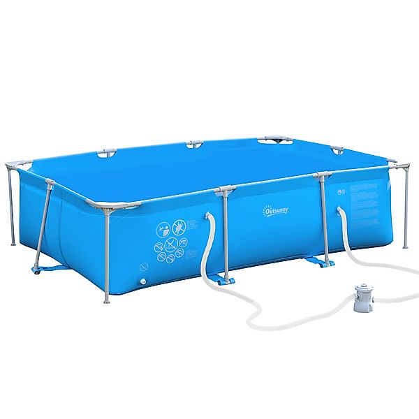Outsunny Rechteckiger Aufstellpool mit Metallrahmen und Filter 292L x 190B günstig online kaufen